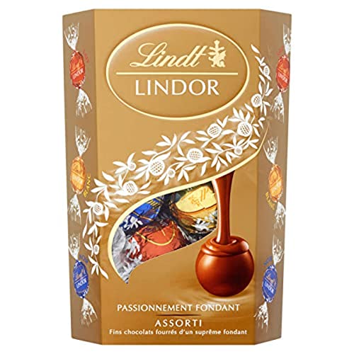 Lindt Kornett LINDOR – Chocolats au Lait, Noirs et Blancs – Cœur Fondant, 200 g von Lindt