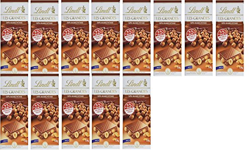 Lindt Les Grandes Haselnuss, Milch, Promotion, Milchschokolade mit gerösteten und karamellisierten Haselnüssen, 13er Pack (13 x 150 g) von Lindt