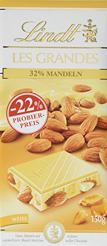 Lindt Les Grandes Mandel, Promotion, Weiße Schokolade Mit Mandeln, 3Er Pack (3 X 150 G) von Lindt