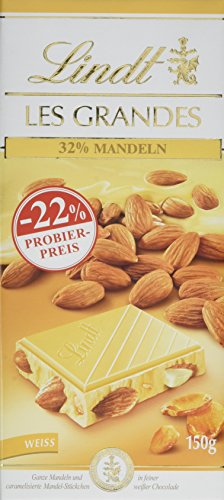 Lindt Les Grandes Mandel, Promotion, weiße Schokolade mit Mandeln, 5er Pack (5 x 150 g) von Lindt