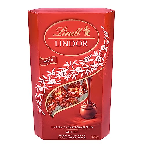 Lindt Schokolade LINDOR Cornet, Milch, Vollmilch-Schokolade mit zartschmelzender Füllung, Schokoladen-Geschenk, 1er Pack (1 x 375 g) von Lindt