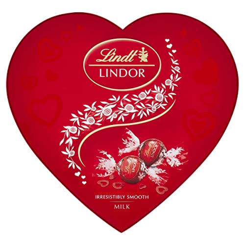 Lindt Lindor Heart Milchschokoladentrüffel Box – ca. 16 Kugeln 200 g – Schokoladentrüffel mit einer sanft schmelzenden Füllung – Geschenk – Weihnachten, Geburtstag, Feiern, Glückwünsche von Lindt