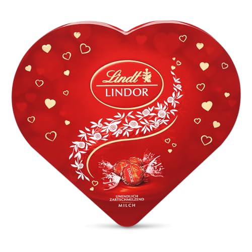 Lindt Lindor Herzbox Vollmilch mit Herzchenmotiv |zartschmelzende Lindor Kugeln Milch in einer hochwertigen Herzpackung | 325g von Lindt