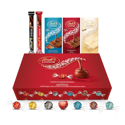 Lindt Lindor Offizieller Schokoladen-Geschenkkorb - Schokoladentrüffel - Schokoladenriegel und -tafeln - verschiedene Geschmackssorten von Lindt