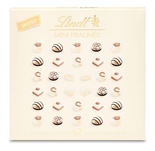 Lindt Mini Pralinés Weiß, Weiße Schokolade, 32 Pralinen, kleines Schokoladengeschenk, 160 g von Lindt