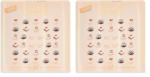 Lindt Mini Pralinés weiß | 163 g | Weiße Schokolade | 32 Pralinen | Kleines Schokoladengeschenk oder Pralinengeschenk (Packung mit 2) von Lindt