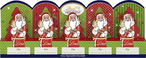 Lindt Mini-Weihnachtsmänner mit Perforation Milch, 5er Pack (5 x 50 g) von Lindt