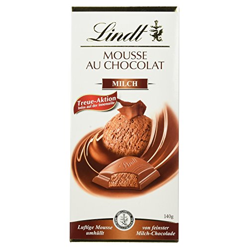 Lindt Mousse au Chocolate Tafel Milch, luftige Mousse umhüllt von feinster Milch-Chocolade, glutenfrei, 140g von Lindt