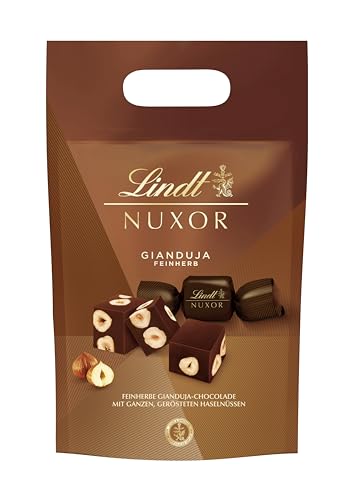 Lindt NUXOR Beutel Feinherb XXL | 700g Beutel | Cremige Gianduja Schokolade (Vollmilch und Feinherb) mit ganzen, gerösteten Haselnüssen | Pralinen Geschenk | Schokoladengeschenk von Lindt