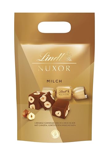 Lindt NUXOR Beutel Milch XXL | 700g Beutel | Cremige Gianduja Schokolade (Vollmilch und Feinherb) mit ganzen, gerösteten Haselnüssen | Pralinen Geschenk | Schokoladengeschenk von Lindt