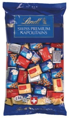 Lindt Napolitains Mischbeutel, Schweizer Mini Schokoladentäfelchen in 6 Varianten, 1er Pack (1 x 1kg) von Lindt