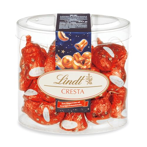 Lindt Schokolade Baumbehang Cresta, 500 g Köcher, Zarter Nougat-Crème mit knusprigen Krokantstückchen in feinster Vollmilchschokolade, Schokoladengeschenk zu Weihnachten von Lindt