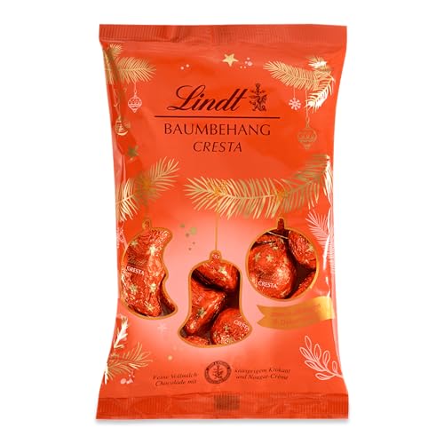 Lindt Schokolade Baumbehang Cresta | 200g | Vollmilchkugeln für die Weihnachtszeit mit Krokant und Nougat Füllung zum Aufhängen und Dekorieren | Geschenk zu Weihnachten | Schokoladengeschenk von Lindt