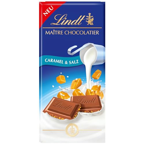 Lindt Schokolade Caramel & Salz | 100g Tafel | Aus zartschmelzender Vollmilch-Schokolade mit Caramel & Salz | Schokoladentafel | Schokoladengeschenk von Lindt