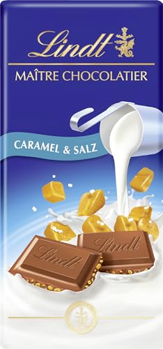 Lindt Schokolade Caramel & Salz | 100g Tafel | Aus zartschmelzender Vollmilch-Schokolade mit Caramel & Salz | Schokoladentafel | Schokoladengeschenk von Lindt