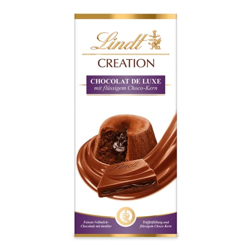 Lindt Schokolade Creation Chocolat de Luxe Tafel | Feinste Vollmilch-Schokolade mit dunkler Trüffelfüllung und flüssigem Schokoladen-Kern | Schokoladentafel | Schokoladengeschenk, 150g von Lindt