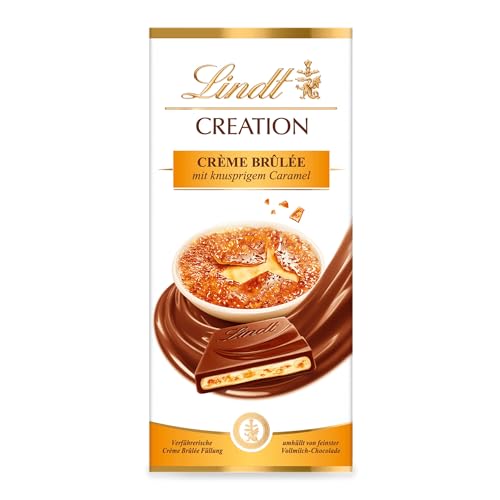 Lindt Schokolade Creation Créme Brûlèe Tafel | Crème Brûlée Füllung mit knusprigem Karamell, umhüllt von feinster Vollmilch-Schokolade | Schokoladentafel | Schokoladengeschenk, 150g von Lindt