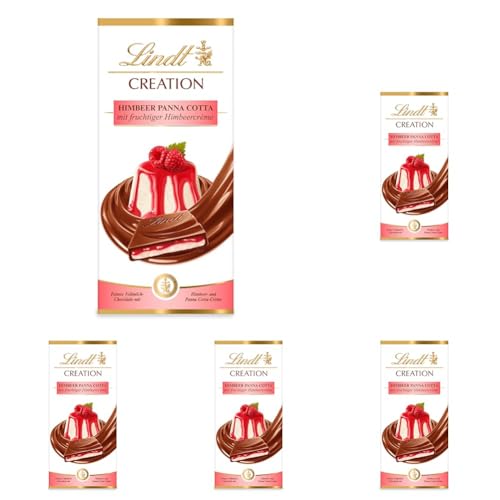 Lindt Schokolade Creation Himbeere Panna Cotta, Schokoladen-Geschenk, Schokoladentafel, 150g (Packung mit 5) von Lindt