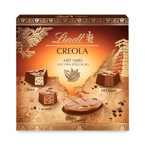 Lindt Schokolade - Creola Pralinés | 165 g | Pralinen Schachtel mit 15 Pralinen in 4 köstlichen Sorten ohne Alkohol mit Kakao Nibs aus 100 % Edelkakao | Pralinengeschenk | Schokoladengeschenk von Lindt