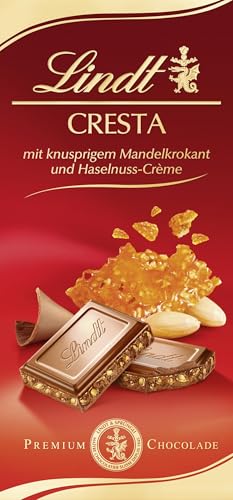 Lindt Schokolade Cresta Tafel 100g | Vollmilch-Schokolade mit knusprigem Mandelkrokant und Haselnuss-Crème | Schokoladentafel | Schokoladengeschenk von Lindt