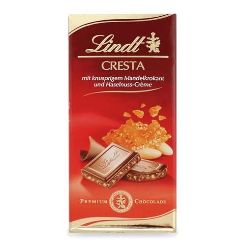 Lindt Schokolade Cresta Tafel | Vollmilch-Schokolade mit knusprigem Mandelkrokant und Haselnuss-Crème | Schokoladentafel | Schokoladengeschenk, 100g von Lindt