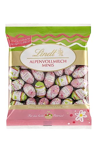 Lindt Schokolade Deko Edition Mini Eier | 180 g Beutel | Fröhlich-bunt verpackte Premium Vollmilch Schokoladeneier zu Ostern | Osterschokolade | Schokoladengeschenk von Lindt