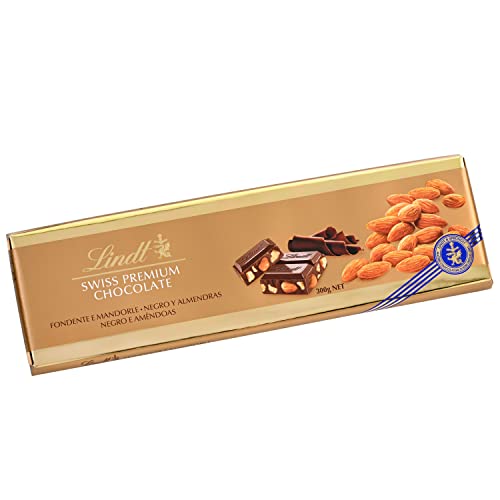 Lindt Schokolade Dunkle Mandel | 300 g Tafel | Zartbitter-Schokolade mit ganzen gerösteten Mandeln | Schokoladentafel | Schokoladengeschenk von Lindt