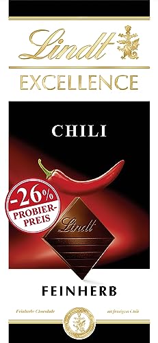 Lindt Schokolade EXCELLENCE Chili, Promotion | 100 g Tafel | Feinherbe Schokolade mit feurigem Chili | Schokoladentafel | Schokoladengeschenk von Lindt