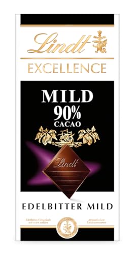 Lindt Schokolade EXCELLENCE Mild 90 % Kakao, Promotion | 100 g Tafel | Edelbitter-Schokolade mit extra milden aromatischen Edelkakaosorten | Schokoladentafel | Schokoladengeschenk von Lindt