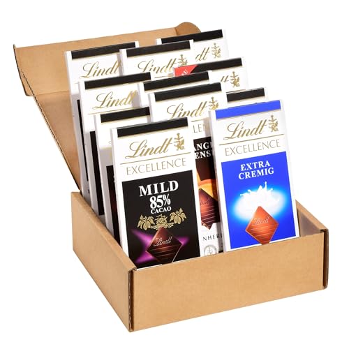 Lindt Schokolade EXCELLENCE Tafel Set | 1100 g | 11 EXCELLENCE Tafeln: 50% Mild, 70%, 78%, 85%, 99%, Mild 70%, 85%, 90%, Fleur de Sel, Extra Cremig, Orange Intense | Großpackung | Schokoladengeschenk von Lindt