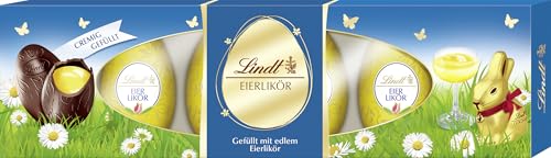 Lindt Schokolade Eierlikör-Eier | 108 g | Feinste Zartbitter-Eier mit flüssiger Eierlikör Füllung | Oster Schokolade | Schokoladengeschenk | Ostereier | Schokoeier von Lindt