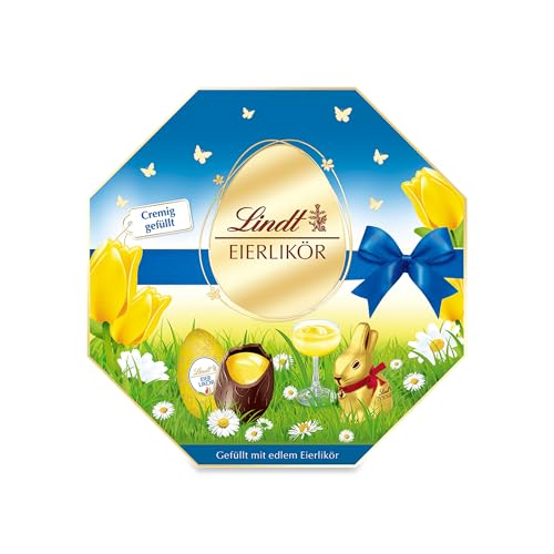 Lindt Schokolade Eierlikör Eier | 5 x 144 g | Feinste Zartbitter Eier mit flüssiger Eierlikör Füllung | Oster Schokolade | Schokoladengeschenk | Ostereier | Schokoeier von Lindt