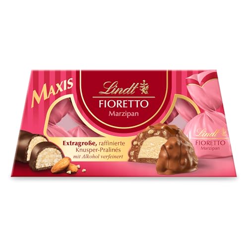 Lindt Schokolade FIORETTO Maxi Marzipan | 138g Geschenkbox | 6 Pralinen mit Marzipan-Dessert-Füllung & Mandelsplittern umhüllt von Crisp, alkoholhaltig | Pralinengeschenk | Schokoladengeschenk von Lindt