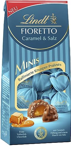 Lindt Schokolade FIORETTO Minis Beutel Caramel & Salz | 115 g Beutel | Kleine Pralinen mit Caramel & Salz Füllung umhüllt von Vollmilchschokolade | Schokoladen Geschenk | Pralinengeschenk von Lindt