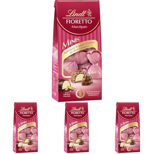 Lindt Schokolade - FIORETTO Minis Marzipan | 115 g | Ca. 10 Pralinen, Marzipan-Dessert-Füllung und Mandelsplittern umhüllt von knusprigem Crisp, alkoholhaltig | Pralinengeschenk | Schokoladengeschenk von Lindt