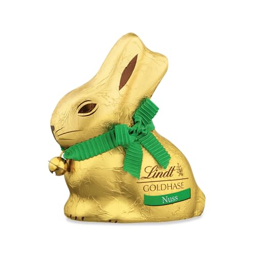 Lindt Schokolade GOLDHASE | 4 x 100 g | Vollmilch-Nuss-Schokolade in Hasenform zu Ostern | 20 % Haselnuss-Anteil | Osterschokolade | Schokoladengeschenk | Schokoladenhase | Osterhase von Lindt