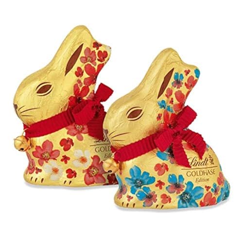 Lindt Schokolade GOLDHASE Blumen Edition | 8 x 100 g GOLDHASE | Premium Vollmilch-Schokolade in Hasenform zu Ostern | Osterschokolade | Schokoladengeschenk | Schokoladenhase | Osterhase von Lindt