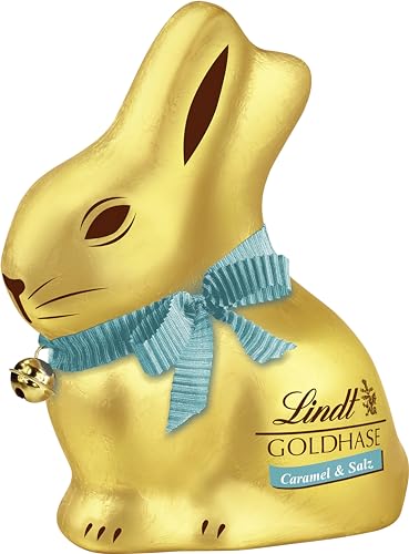 Lindt Schokolade GOLDHASE Caramel & Salz | 100 g | Vollmilch-Schokolade mit Caramel und Salz zu Ostern | Osterschokolade | Schokoladengeschenk | Schokoladenhase | Osterhase von Lindt