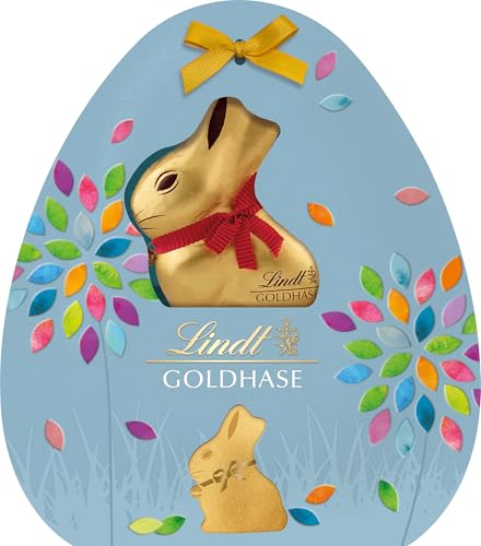 Lindt Schokolade GOLDHASE Geschenk | 266 g | Vollmilch GOLDHASEN, Vollmilch Eier (Vollmilch, Cresta, Nougat) | Oster Schokolade | Schokoladengeschenk | Osterhase | Schokoladenhase von Lindt