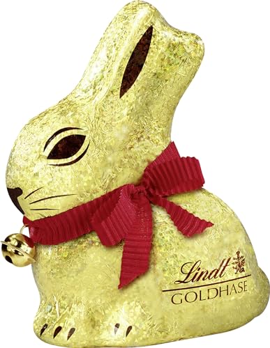 Lindt Schokolade GOLDHASE Glamour Edition Gold | 100 g GOLDHASE | Premium Vollmilch-Schokolade in Hasenform zu Ostern | Osterschokolade | Schokoladengeschenk | Schokoladenhase | Osterhase von Lindt