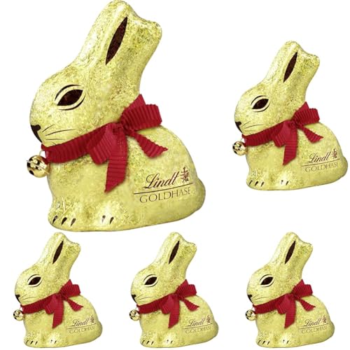 Lindt Schokolade GOLDHASE Glamour Edition Gold | 100 g GOLDHASE | Premium Vollmilch-Schokolade in Hasenform zu Ostern | Osterschokolade | Schokoladengeschenk | Schokoladenhase | Osterhase von Lindt