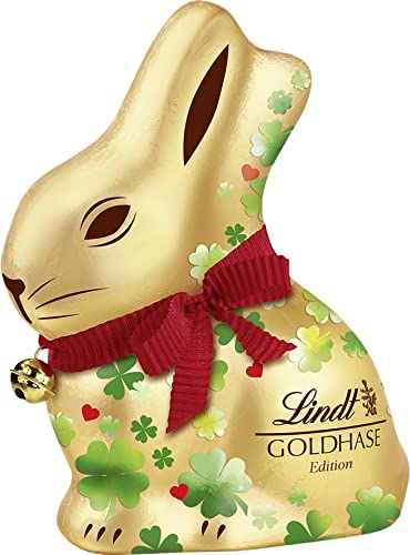 Lindt Schokolade GOLDHASE Glücksbringer Edition | 100 g | GOLDHASE Vollmilch-Schokolade im Glücksbringer-Look zu Ostern | Oster Schokolade | Schokoladengeschenk | Schokoladenhase | Osterhase von Lindt