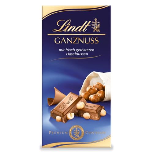 Lindt Schokolade Ganznuss | 100 g Tafel | Alpenvollmilch-Schokolade mit frisch gerösteten Haselnüssen | Schokoladentafel | Schokoladengeschenk | 100g (10er Pack) von Lindt