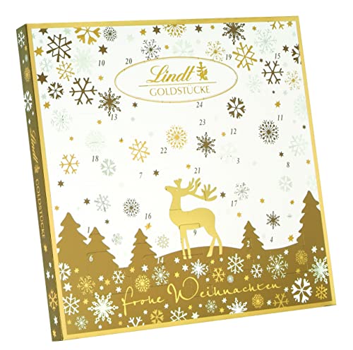 Lindt Schokolade Goldstücke Adventskalender 2024 , 156 g , Adventskalender mit 24 süßen Überraschungen , Schokolade für die Weihnachtszeit , Schokoladen-Geschenk von Lindt