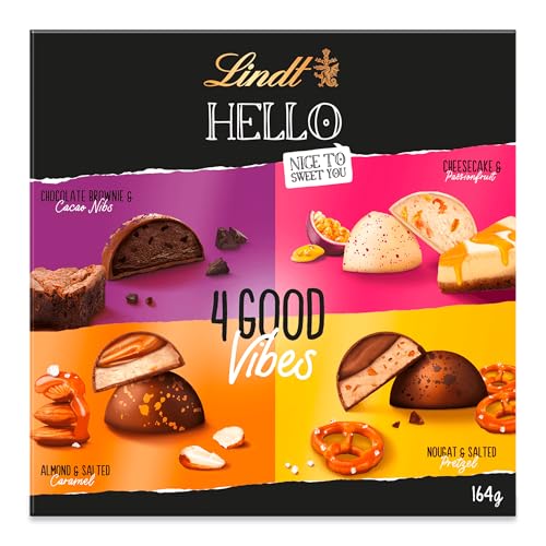 Lindt Schokolade HELLO 4 Good Vibes | 164g | 4 verschiedene HELLO Pralinen zum Teilen oder selber genießen | Schokoladengeschenk von Lindt