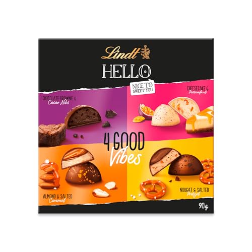 Lindt Schokolade HELLO 4 Good Vibes | 90g | 4 verschiedene HELLO Pralinen zum Teilen oder selber genießen | Schokoladengeschenk von Lindt