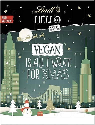 Lindt Schokolade HELLO Adventskalender vegan 2023 | 228 g | Adventskalender mit 24 veganen Überraschungen auf Haferdrink Basis | Schokolade mit Hafer Drink für die Weihnachtszeit von Lindt