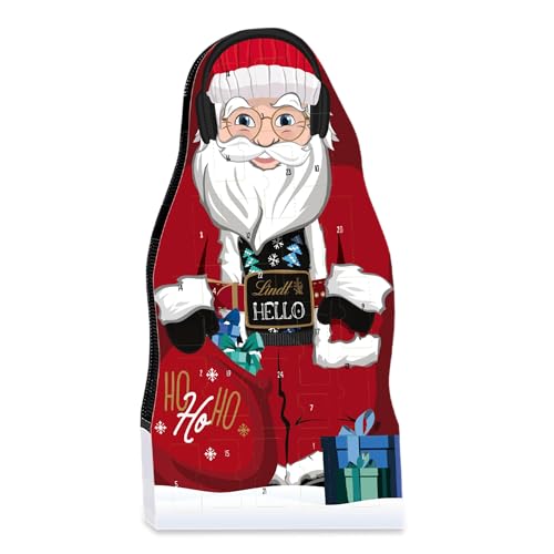 Lindt Schokolade HELLO Santa Adventskalender 2024 | 235 g | Adventskalender mit 24 süßen HELLO Überraschungen | Schokolade für die Weihnachtszeit | Schokoladen-Geschenk von Lindt