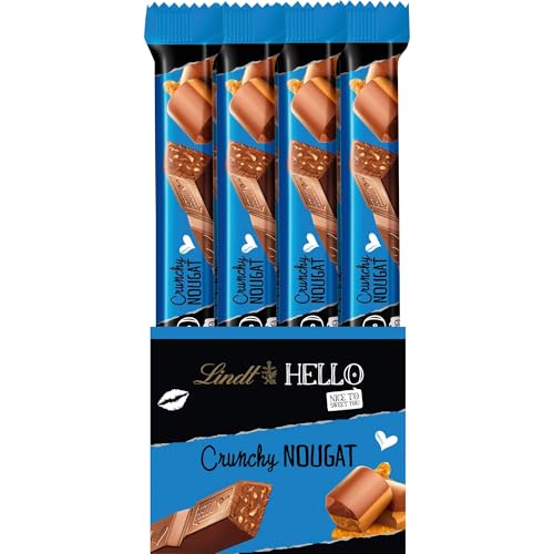 Lindt Schokolade HELLO Sticks Crunchy Nougat | 24 x 39 g Riegel | Vollmilch-Schokoladen Sticks mit Nougat-Krokant-Füllung | Großpackung | Schokoladengeschenk | Schokoriegel von Lindt