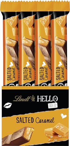 Lindt Schokolade HELLO Sticks Salted Caramel | 24 x 39 g Riegel | Vollmilch-Schokoladen Sticks mit zartflüssigem Karamel und einem Hauch von Salz | Großpackung | Schokoladengeschenk | Schokoriegel von Lindt